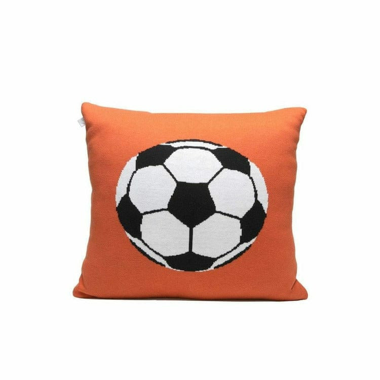 Orange Soccer Ball Pillow