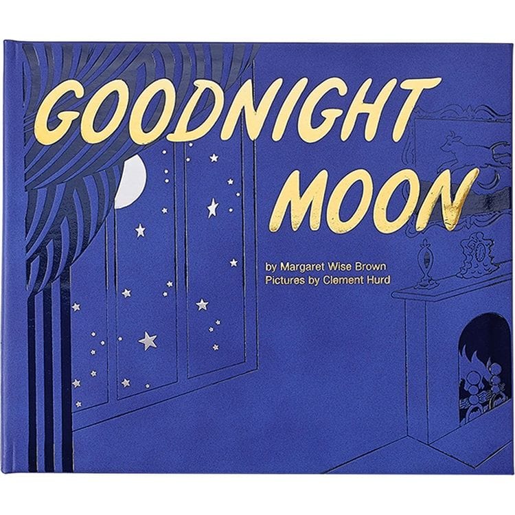 "Goodnight Moon" Book in Blue Bonded Leather