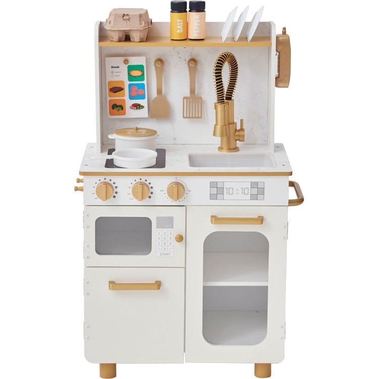 Little Chef Memphis Play Kitchen + Accessories - White/Gold