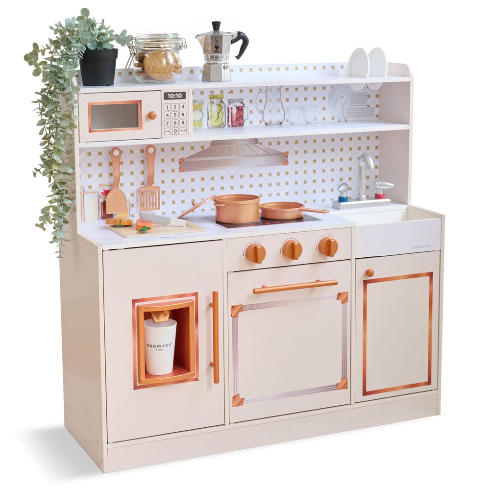 Little Chef St. Louis Wooden Play Kitchen with Sink & Ice Dispenser - Pink