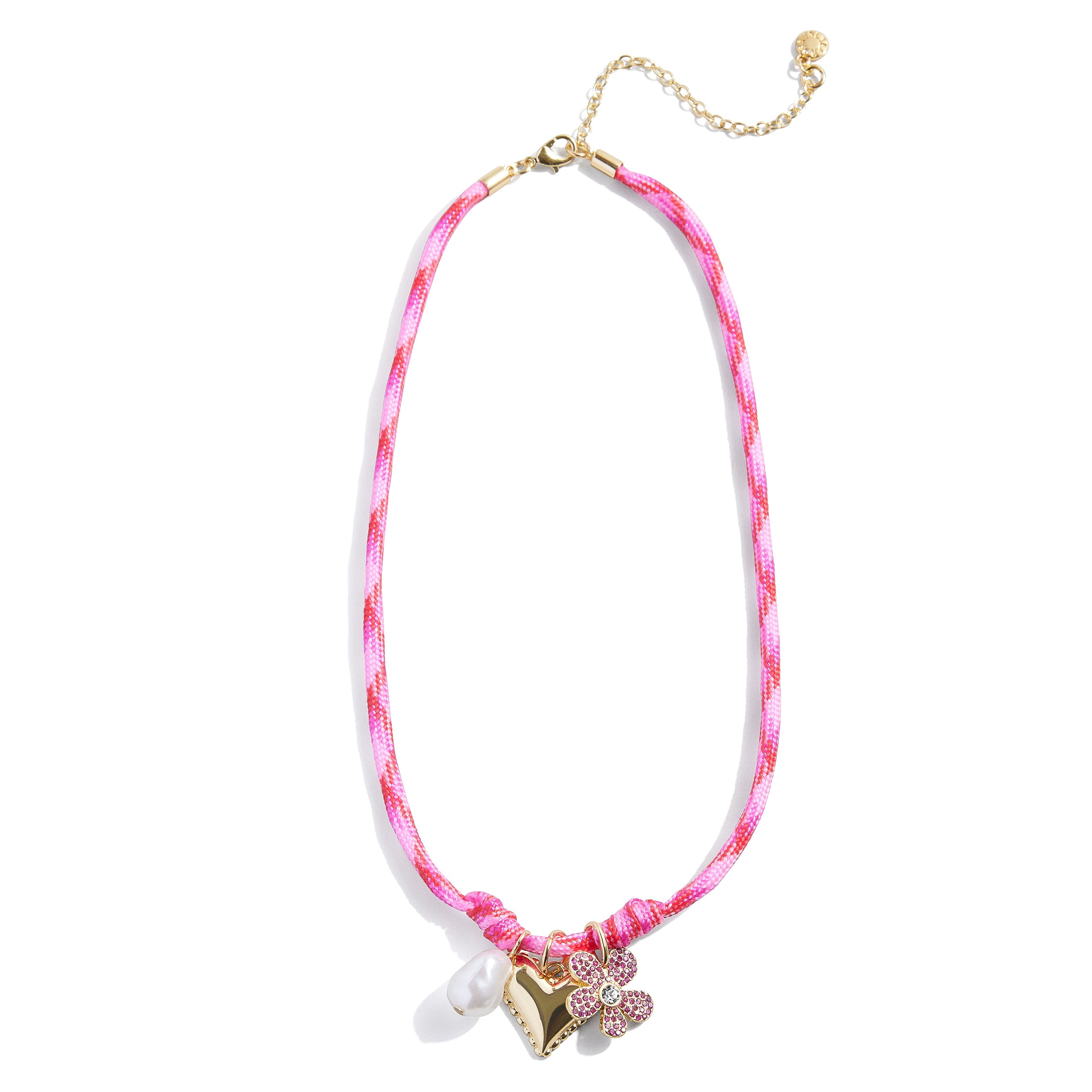 Minibar Paracord Necklace - Pink Hearts