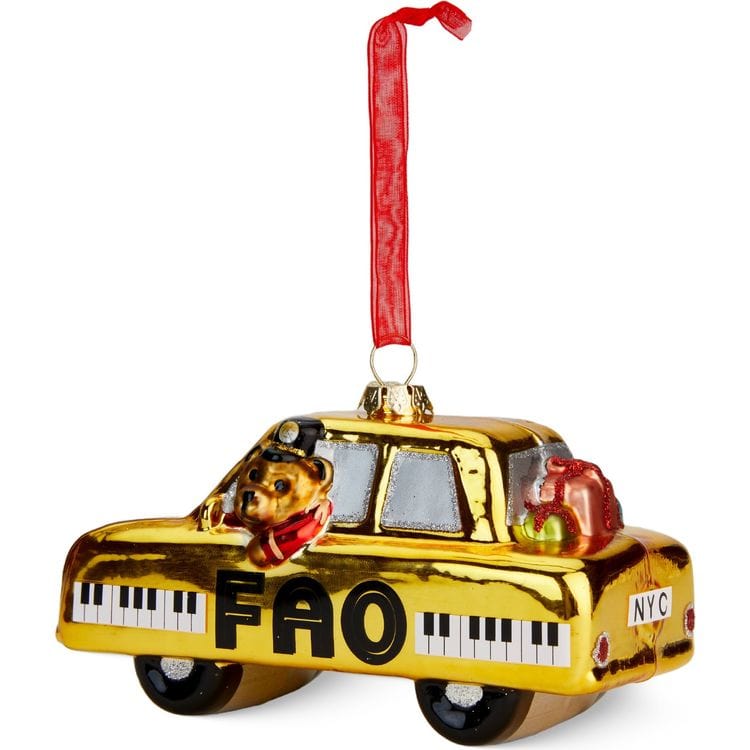 FAO Taxi Glass Ornament