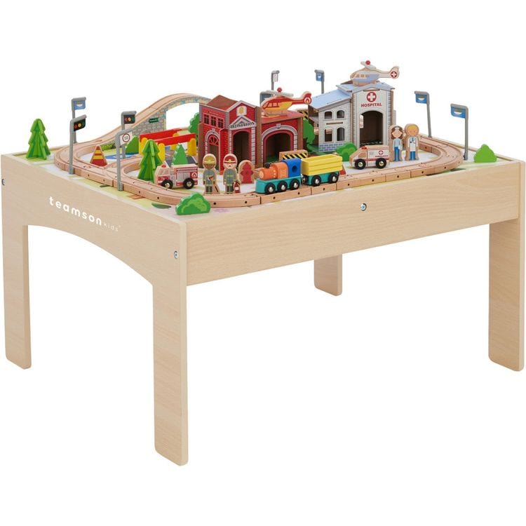 Preschool Play Lab Toys Table with 85-piece Train & Town Set