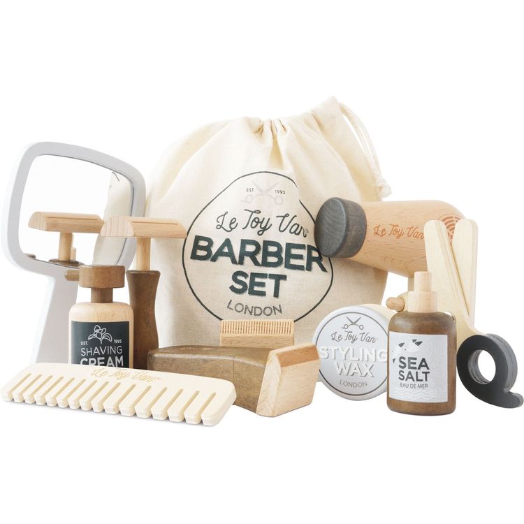 Pretend Play Wooden Hairdresser & Barber Kit - 12 Pieces