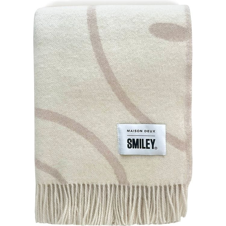 Smiley Blanket - White/Grey