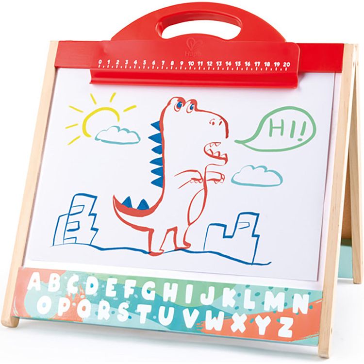 Store & Go Easel Folding Double-Sided Tabletop Blackboard & Whiteboard