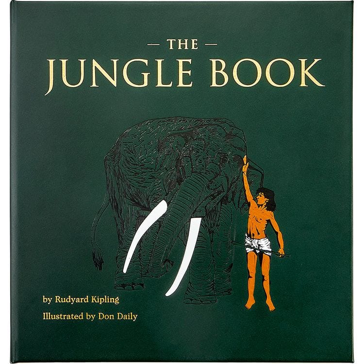 "The Jungle Book" in Green Bonded Leather